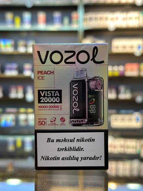 Vozol Vista Şaftalı Buz 20000 Tüstü 5% Nikotin