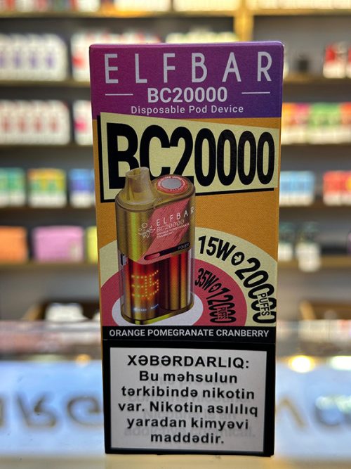 Elf Bar Portağal Nar Mərcani BC20000 Tüstü 5% Nikotin