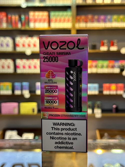 Vozol Gear Buzlu Çiyələk Kivi 25000 Tüstü 5% Nikotin Shisha