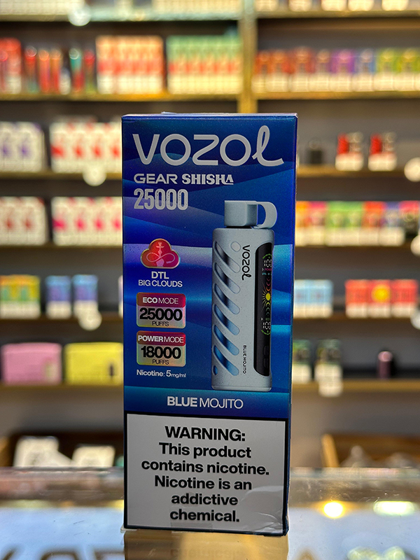 Vozol Gear Qaragilə Limon Nanə 25000 Tüstü 5% Nikotin Shisha