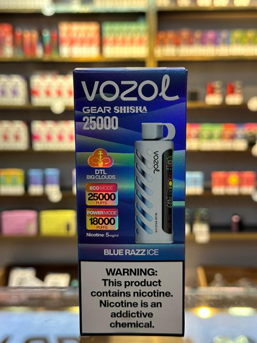 Vozol Gear Qaragilə Moruq Buz 25000 Tüstü 5% Nikotin Shisha