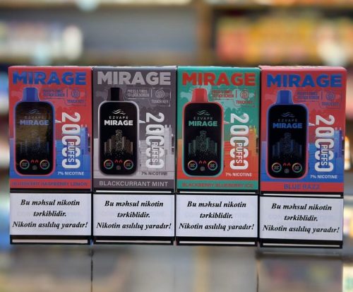MİRAGE Vape Buzlu Qaragilə Moruq 20000 Tüstü 7% Nikotin